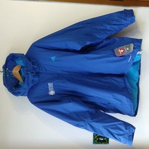 Adidas Primaloft Insulated Winter Jacket Blue Hooded XXL Personalized